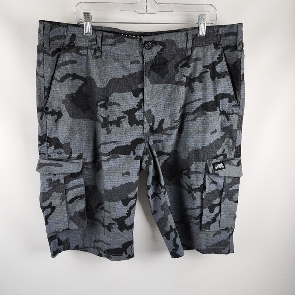 Zoo York Shorts Mens 36 Gray Black Camo Cargo Short (36x13) - Picture 1 of 9